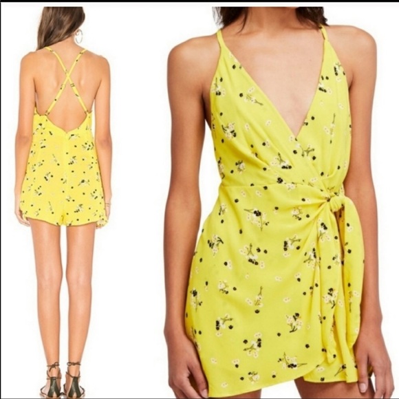 NWT Free People Tango at Night Yellow Romper - Picture 2 of 10